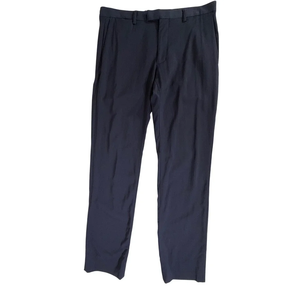 Banana Republic Dress Pants 32x34 (33x32) Navy Modern Slim Fit Italian Wool READ